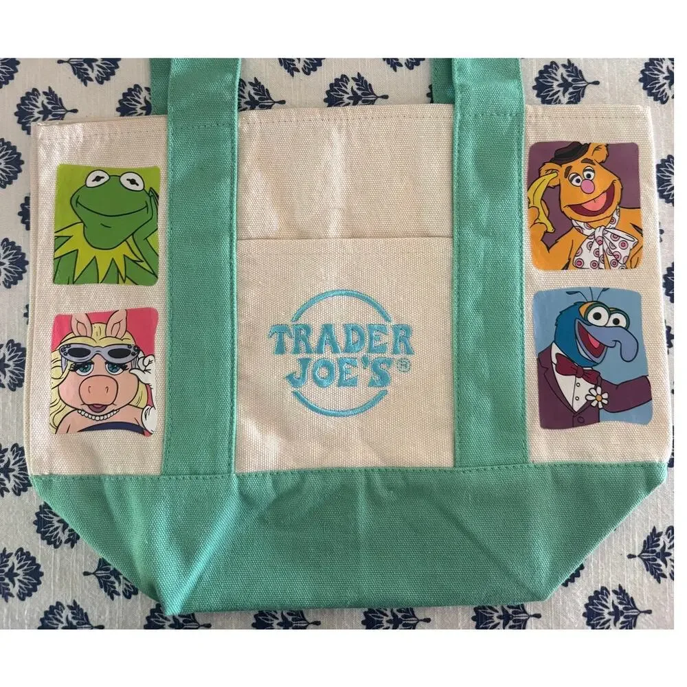 Disney Muppers Kermit, Piggy, Fozzy, Gonzo Custom Made Trader Joes Mini Tote - Picture 1 of 13